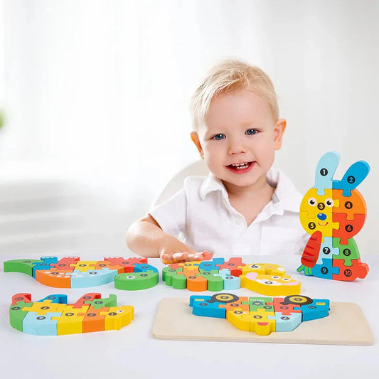 3D Montessori Wooden Dinosaur Puzzle Toy