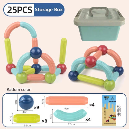 Masaverse Magnetic Constructor Building Blocks | Magnet Stick Rod Montessori STEM Toy