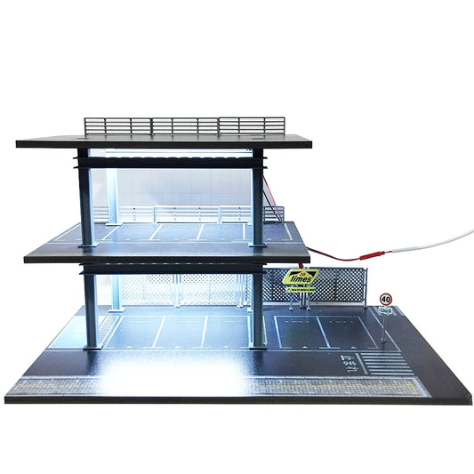1:64 Diecast Garage Diorama | Stackable Parking Lot Scene Display Case for Hot Wheels & Matchbox