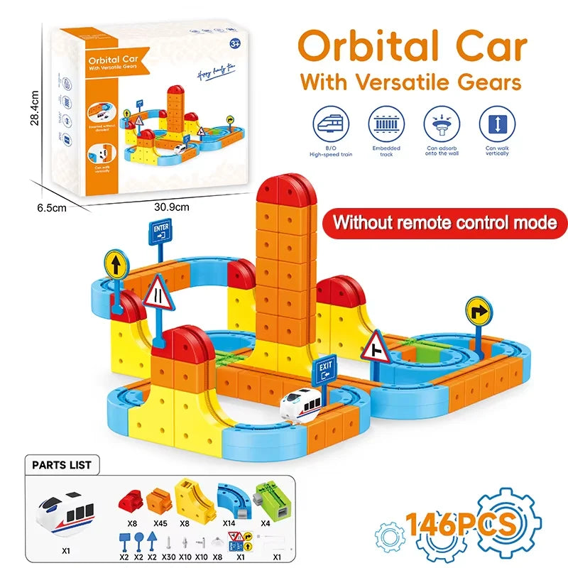 Masaverse Magnetic Anti-Gravity Track Set | STEM DIY Railway — Kids Gift 100+ Pcs