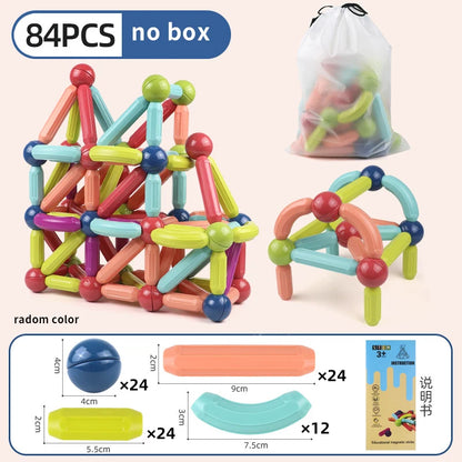 Masaverse Magnetic Constructor Building Blocks | Magnet Stick Rod Montessori STEM Toy