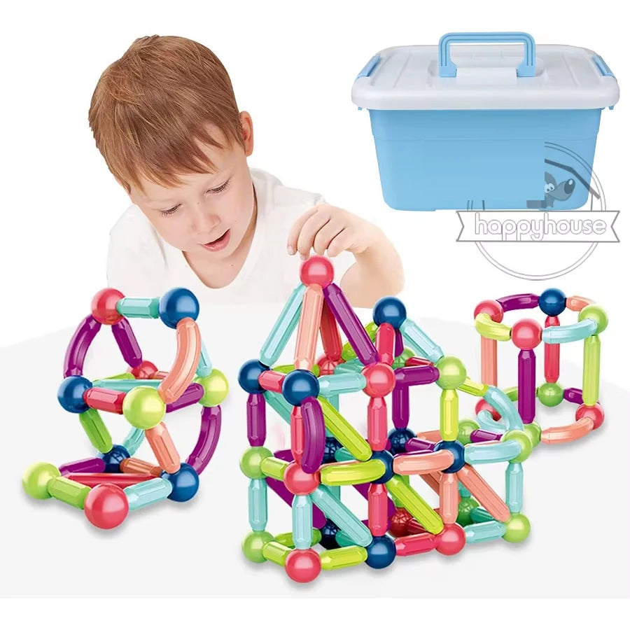 Masaverse Magnetic Constructor Building Blocks | Magnet Stick Rod Montessori STEM Toy