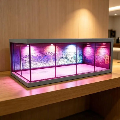 1:64 LED Diorama Display Garage | Diecast Scene Storage Case for Hot Wheels & Matchbox