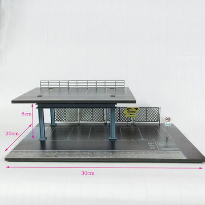 1:64 Diecast Garage Diorama | Stackable Parking Lot Scene Display Case for Hot Wheels & Matchbox