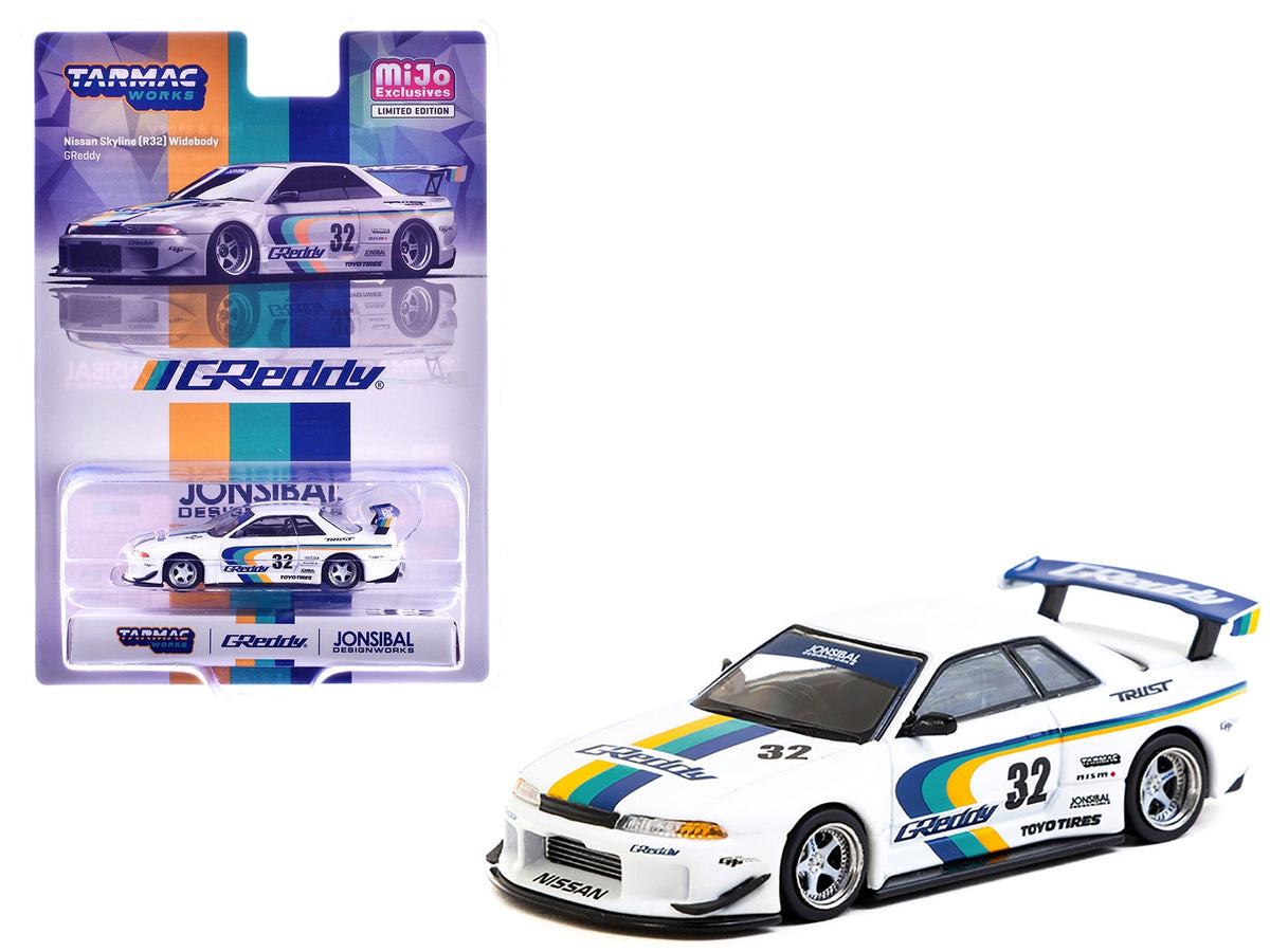 Tarmac Works Nissan Skyline GT-R R32 Widebody Greddy #32 1:64