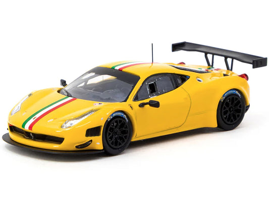 Tarmac Works Ferrari 458 Italia GT3 Yellow Italian Flag Stripes 1:64