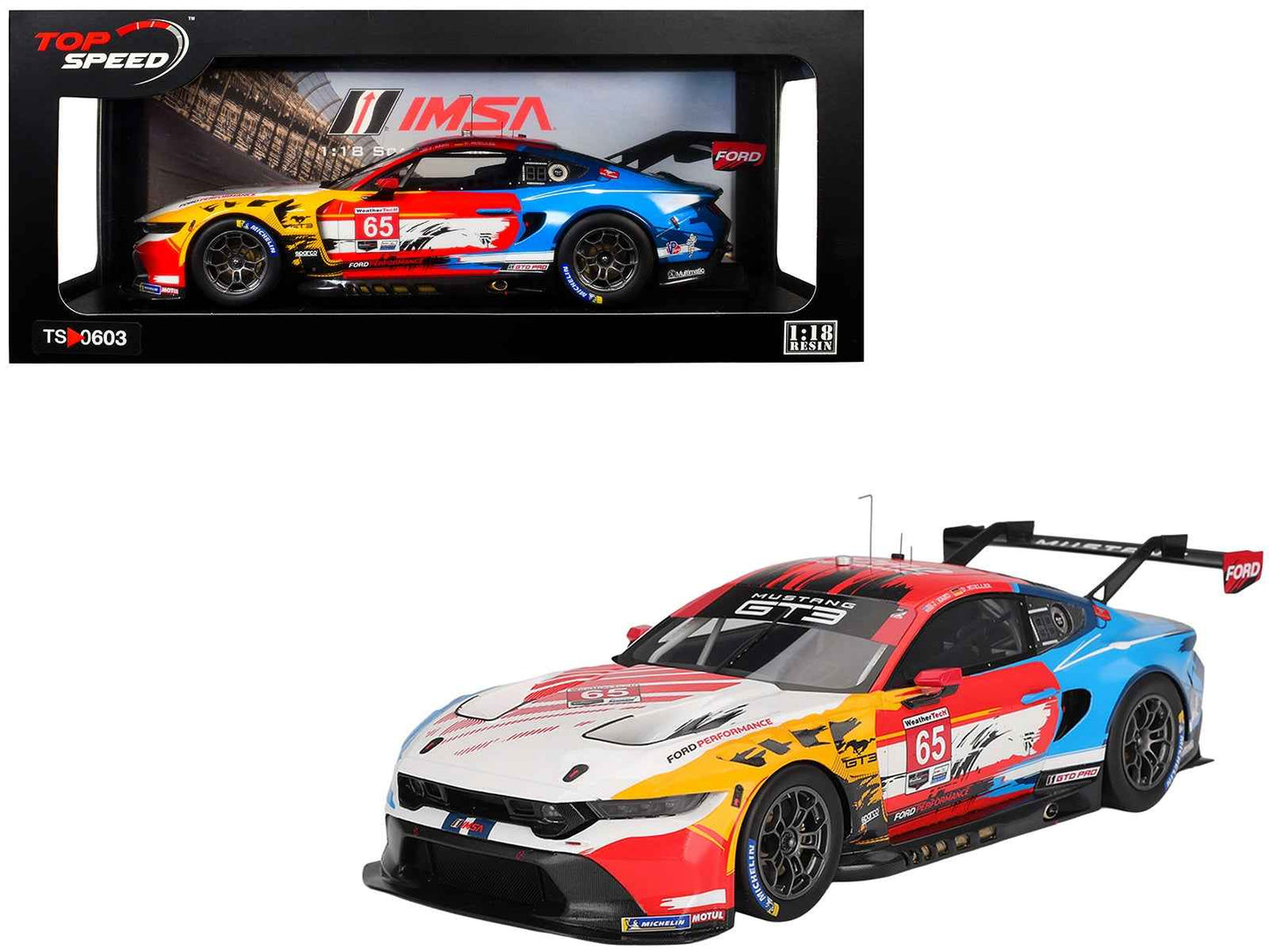 Ford Mustang GT3 #65 Joey Hand - Dirk Muller "Ford Multimatic Motorsports" "Motul Course de Monterey - 1/18