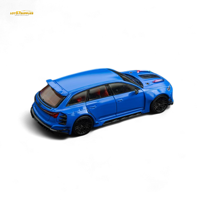 (Précommande) DCM Audi RS6 Avant Modifiée Bleue 1:64