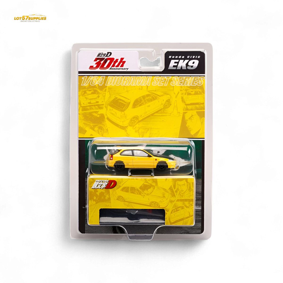 Hobby Japan Honda Civic EK9 Yellow 1:64