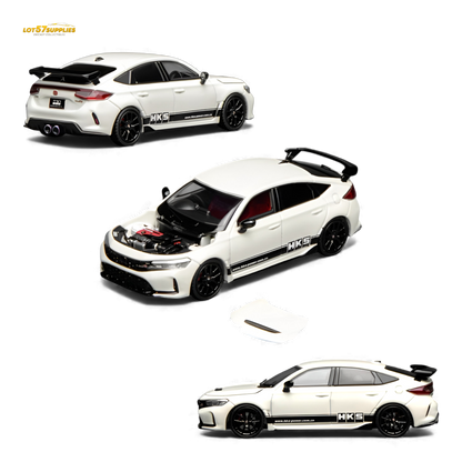 Motorhelix Honda Civic Type R FL5 HKS White 1:64