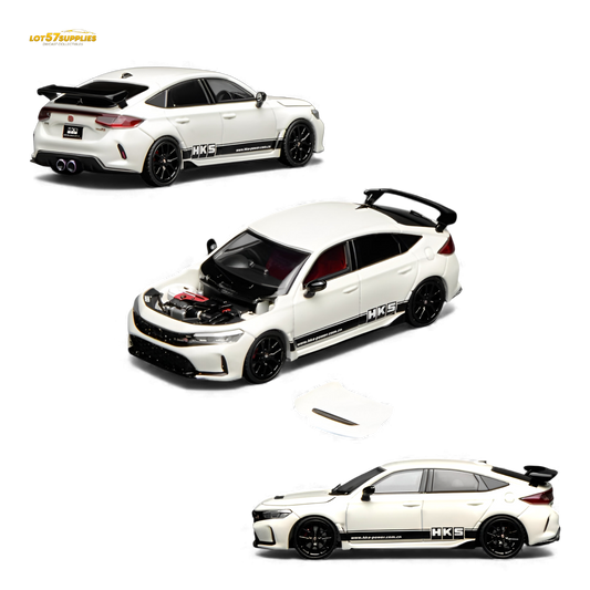 Motorhelix Honda Civic Type R FL5 HKS White 1:64
