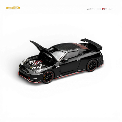 (Pre-Order) MOTORHELIX Nissan GT-R NISMO R35 2022 - Meteor Black 1:64