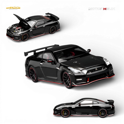 (Pre-Order) MOTORHELIX Nissan GT-R NISMO R35 2022 - Meteor Black 1:64
