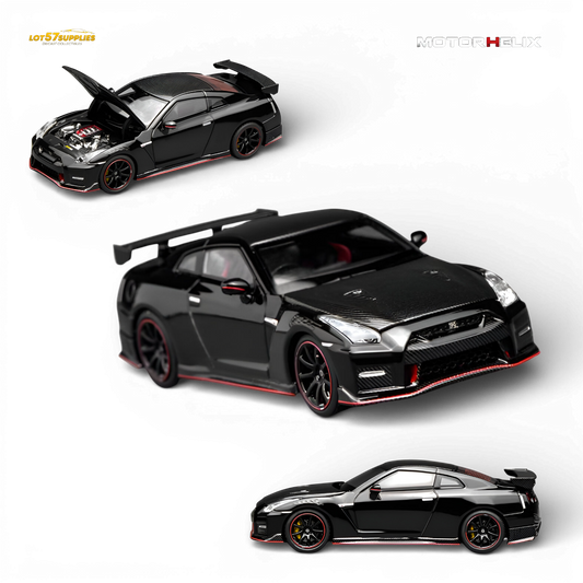(Pre-Order) MOTORHELIX Nissan GT-R NISMO R35 2022 - Meteor Black 1:64