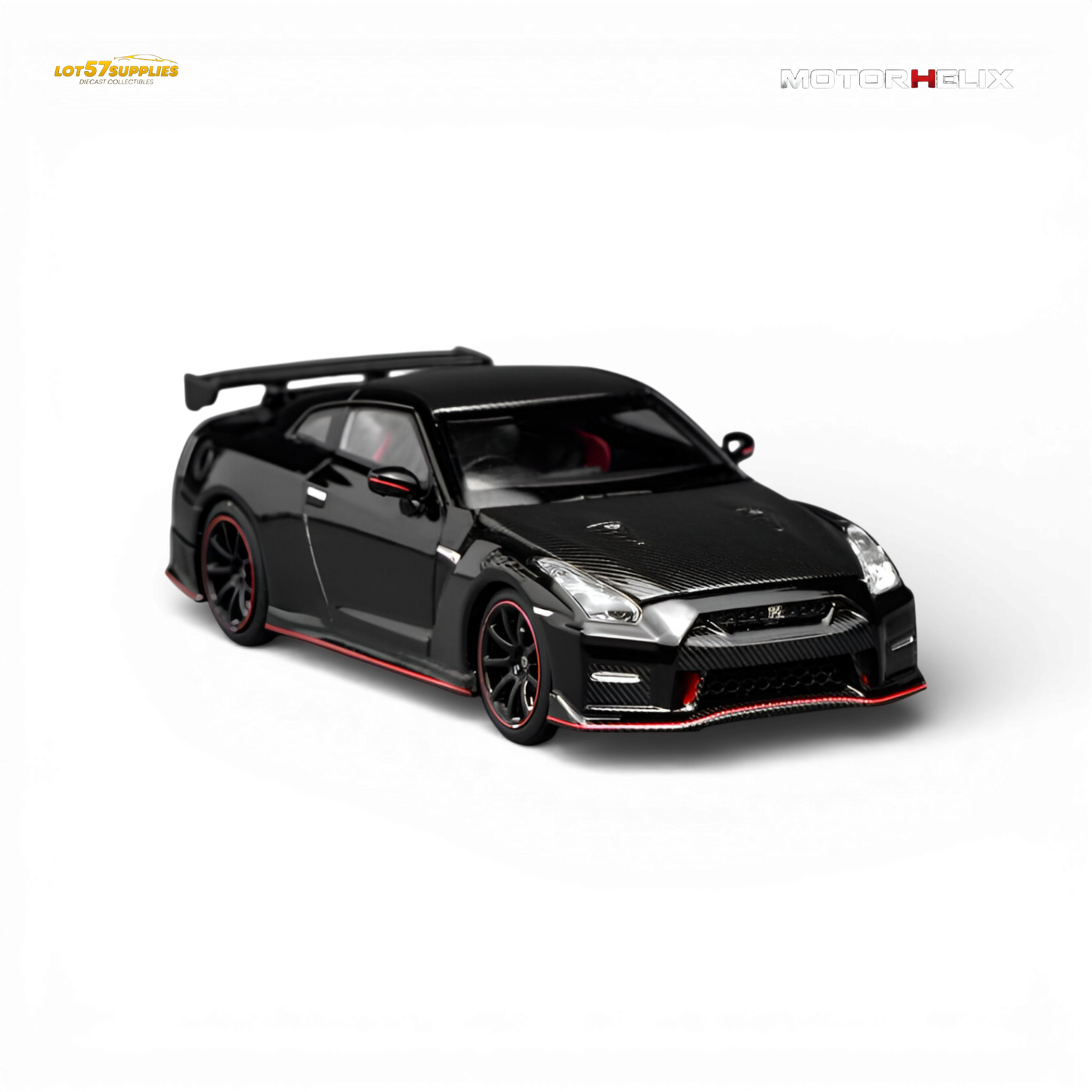 (Pre-Order) MOTORHELIX Nissan GT-R NISMO R35 2022 - Meteor Black 1:64