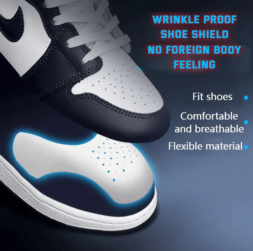 5 Pairs Shoe Crease Protectors, Anti-Wrinkle Toe Box Shield Covers, Adjustable & Reusable Force Fields for Sneaker Care