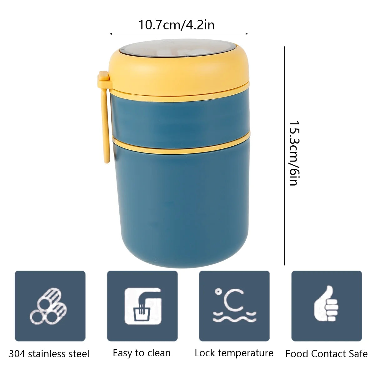 Vacuum Insulated Food Jar for Kids with Foldable Spoon,24 Oz Stainless Steel Thermal Food Container Food Thermos Soup Cup