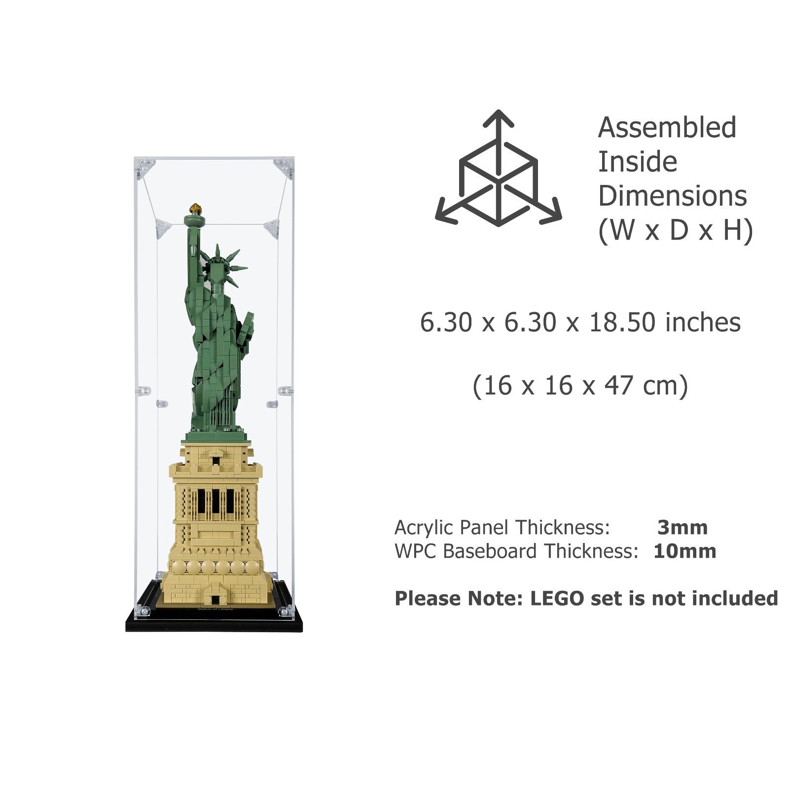 SONGLECTION® Display Case for LEGO Statue of Liberty #21042