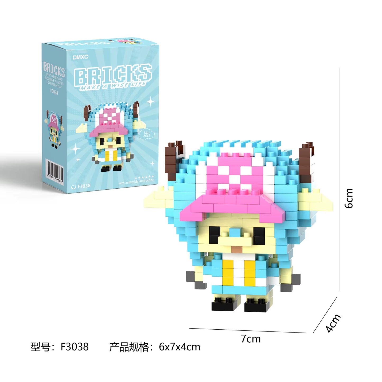 One Piaca Building Blocks Luffy Zoro Building Blocks Anime Action Figures Nami Usopp Toy Kids Toys for Children Birthday Gifts