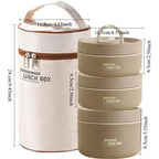 Portable Insulated Food Lunch Container Set Thermal Lunch Box 3 Separate Stackable Lunch Container Bento Box Food Container
