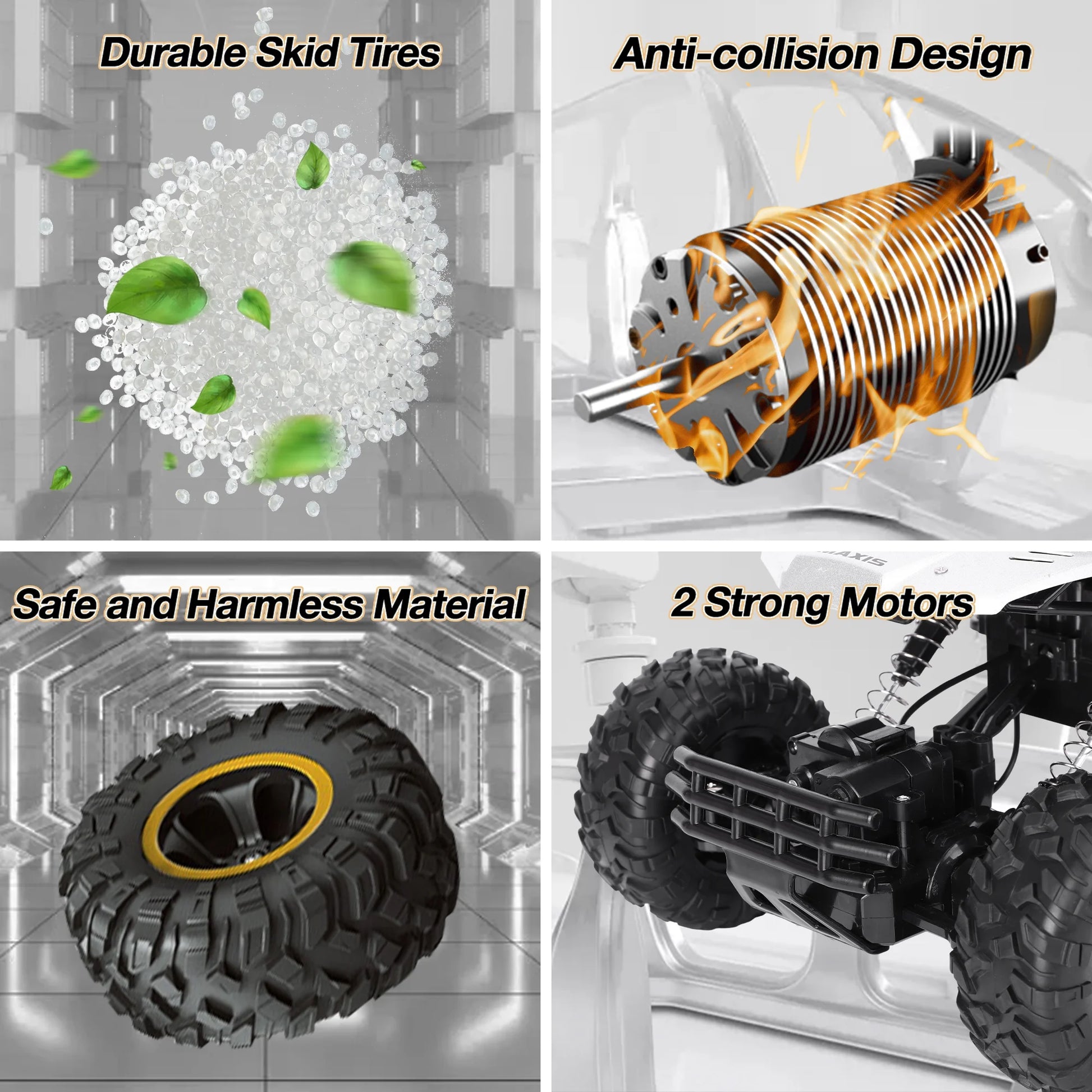 1:12 Large RC Cars,4Wd Large Remote Control Monster Truck 2.4 Ghz Alloy RC Cars for Kids Adults Aged 6 + Birthday Gifts (Silver)