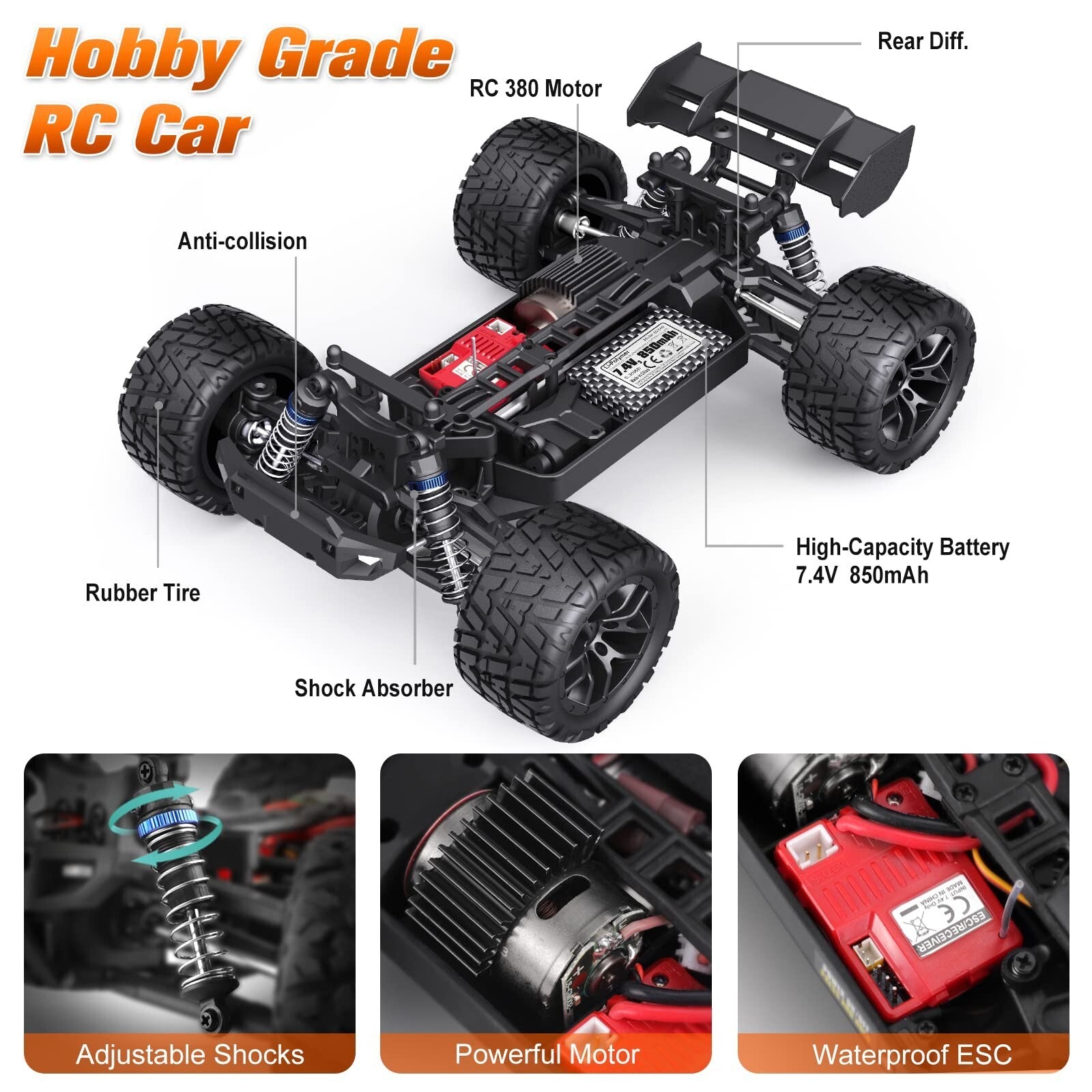 HAIBOXING RC Cars, 1:18 Remote Control Car for Adults, 4Wd High-Speed Hobby R...