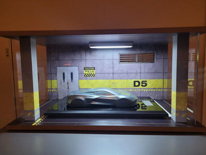 1/18 Scale Model Car Display Case Clear Acrylic Car Garage Display Case LED