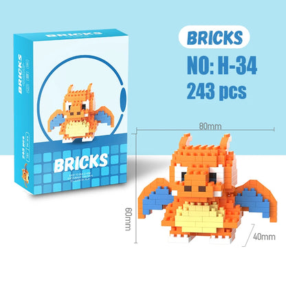 Pokemon Building Blocks Pokémon Gengar Action Cartoon Character Pikachu Charizard Model Building Block for Boys Birthday Gifts