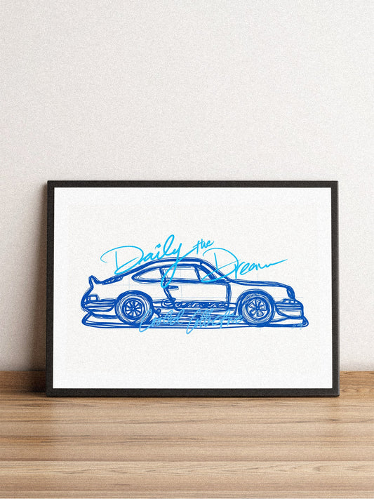 Daily the Dream - '73 RS Line Art Poster