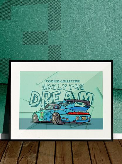 Daily the Dream - 993 GT2 Teal Livery Poster