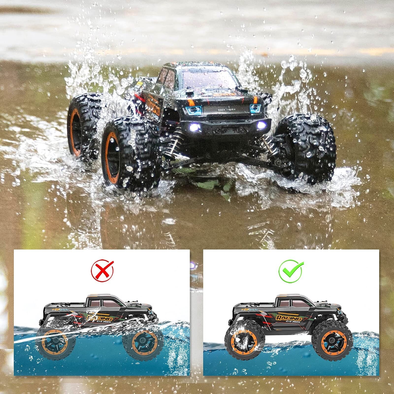 HAIBOXING Remote Control Car 16889, 1:16 Scale 2.4Ghz RC Cars 4X4 off Road Tr...