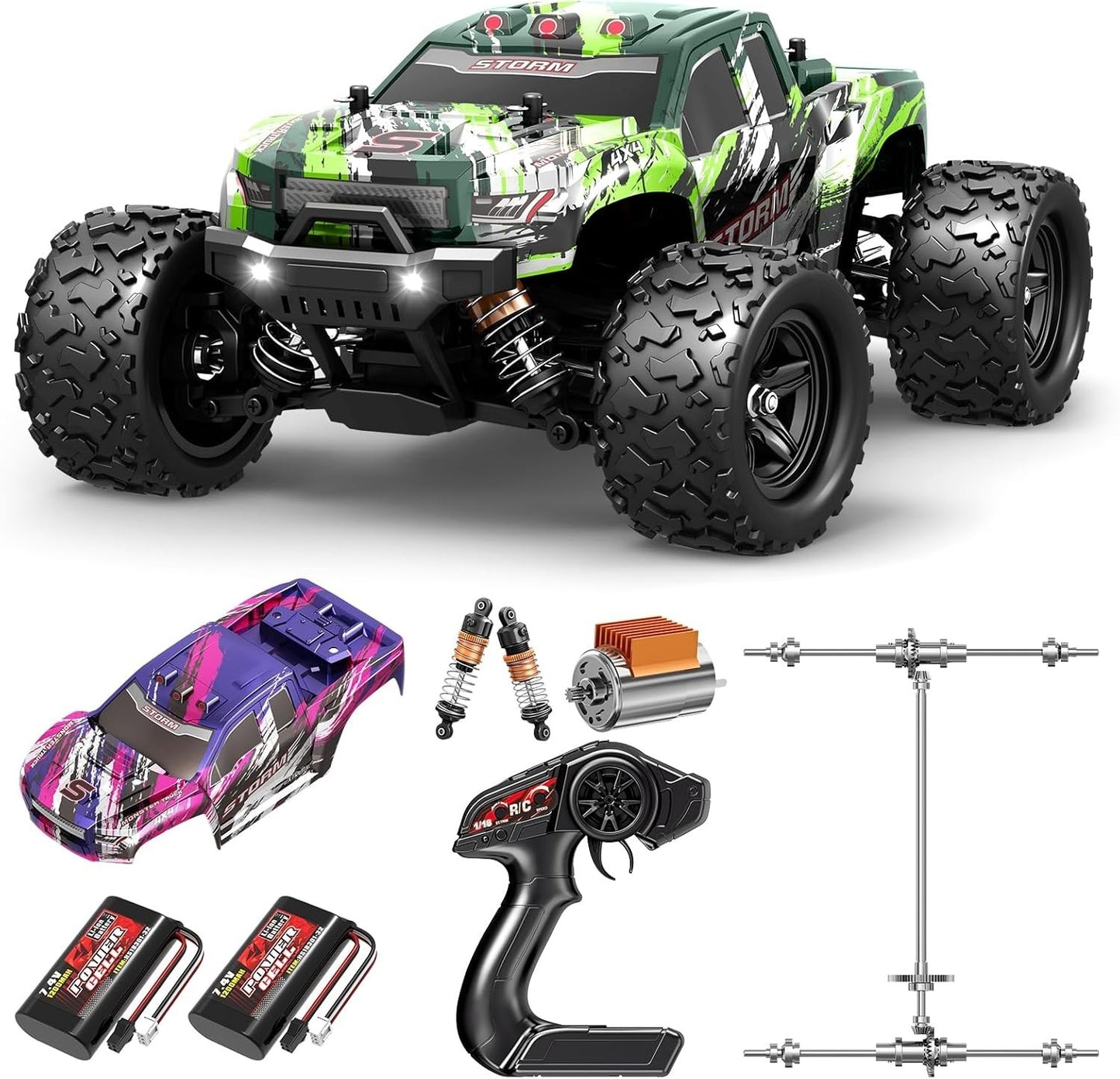 1/18 Brushless RC Cars for Adults Fast + Mph, RC Trucks 4X4 Offroad Waterproof