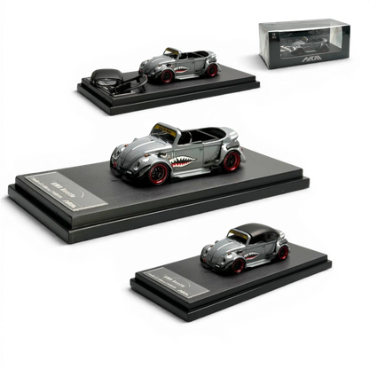 HKM Model VW Beetle Convertible Grey Shark Mouth 1:64