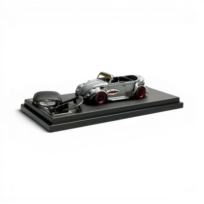 HKM Model VW Beetle Convertible Grey Shark Mouth 1:64