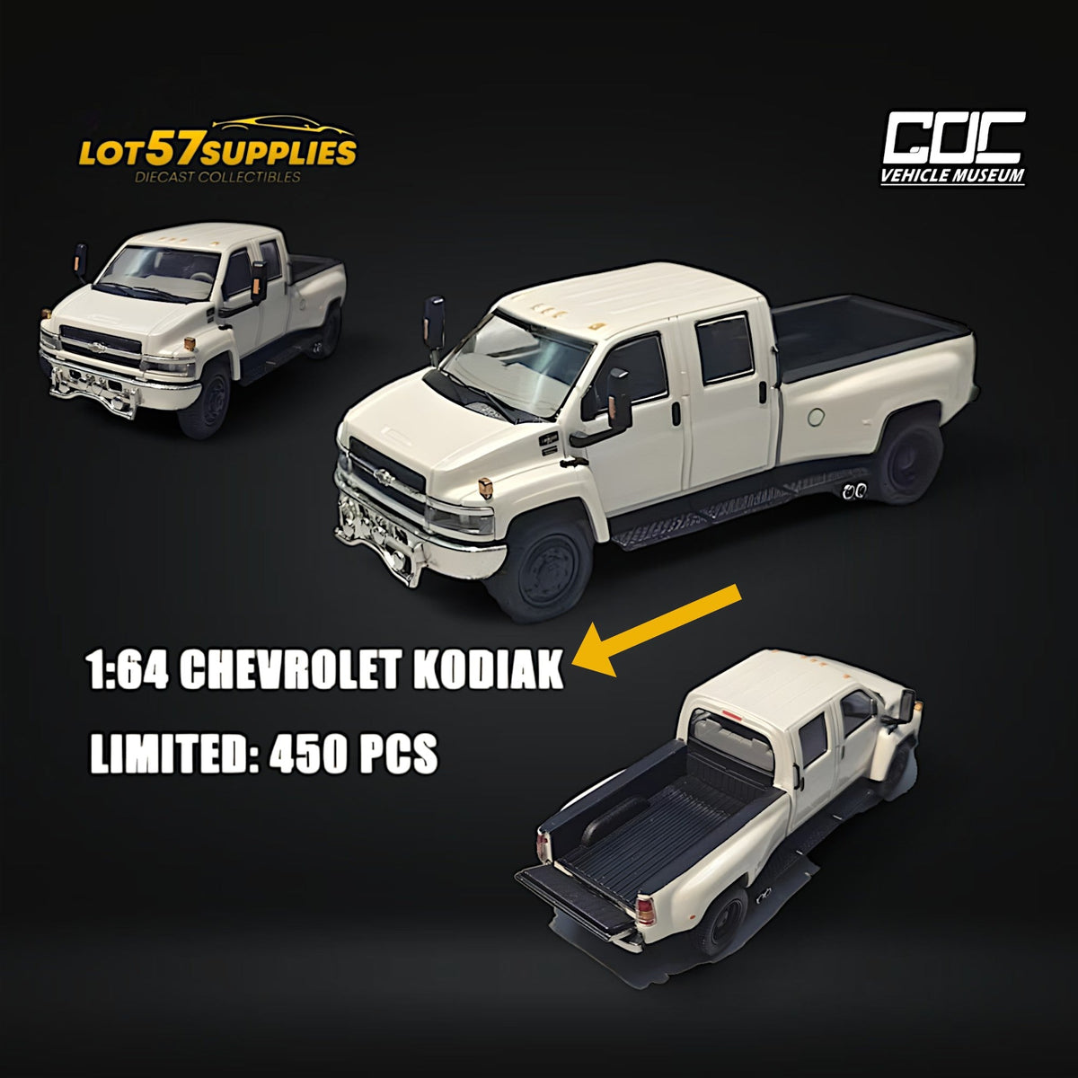 GOC Chevrolet Kodiak Pickup White 1:64
