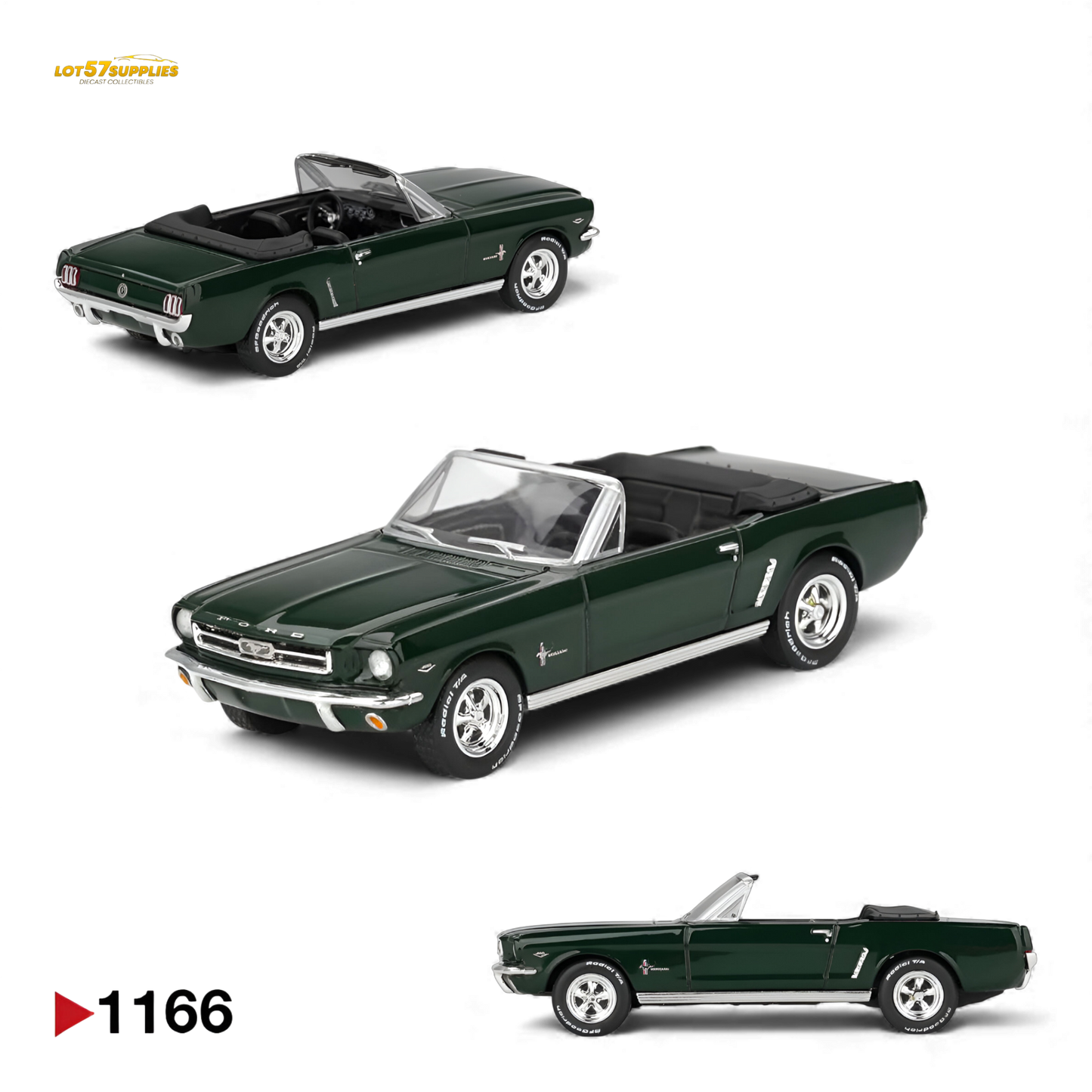 Mini-GT Ford Mustang Convertible Highland Green 1:64