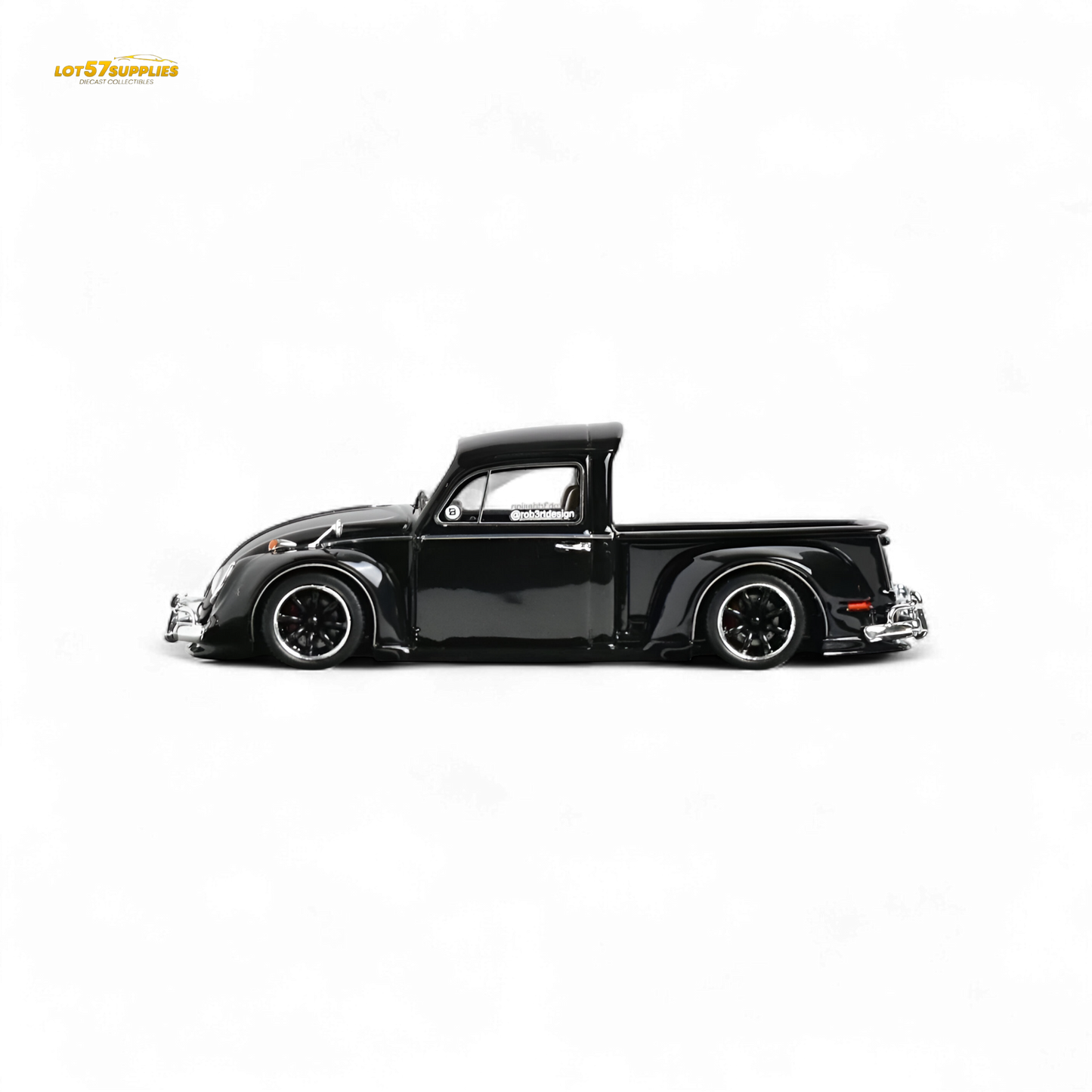 YM Model Volkswagen Beetle Pickup Truck FUSCUP Black 1:64