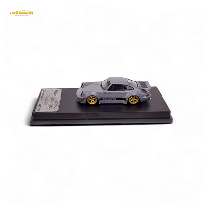 Flame Porsche 964 RWB Whale Tale Cement Gray 1:64