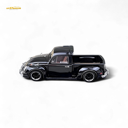 YM Model Volkswagen Beetle Pickup Truck FUSCUP Black 1:64