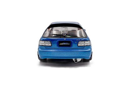 Solido 1991 Honda Civic EG6 SiR II Solido Works Cobalt Blue Pearl w/ Carbon Fiber Hood 1:18