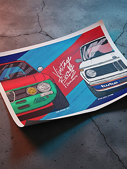 Vintage Rivals - Alfa GTV v BMW 2002 Turbo Poster